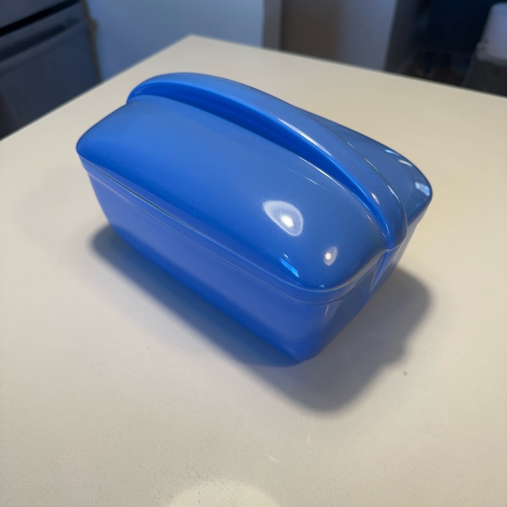 Hall Pottery Mid Century Style Refrigerator Dish, 8.5" Long Blue - Picture 5 of 9